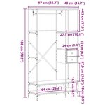 vidaXL Porte-vêtements avec étagères noir bois d'ingénierie