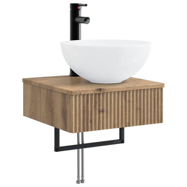 vidaXL Basin de lavage mural Chêne artisanal 40 x 41 x 40 5 cm