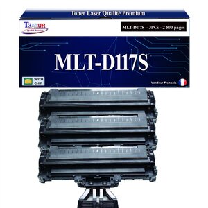 T3AZUR - 3x Toners compatibles avec Samsung MLT-D117S MLTD117S pour Samsung SCX4655 SCX4655F SCX-4655FN SCX-4655 SCX-4655F SCX-4655FN
