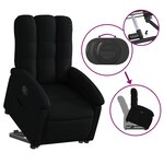 vidaXL Fauteuil inclinable noir tissu