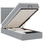 vidaXL Lit ottoman avec matelas et LED gris clair 90x200 cm tissu