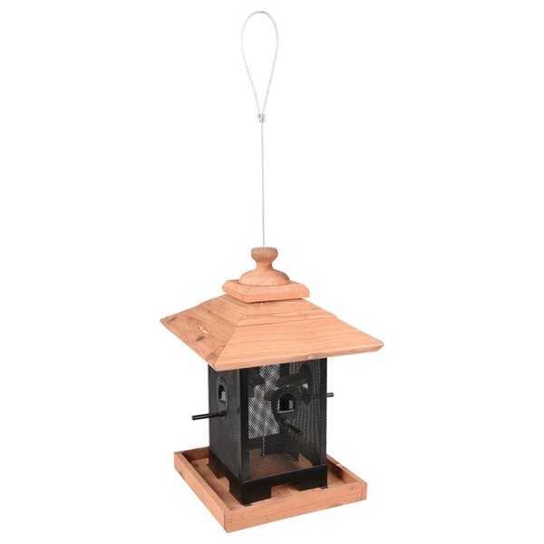 FLAMINGO Silo pour mangeoire à oiseaux Zulma 22 cm Bois Noir et marron