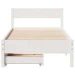 vidaXL Cadre de lit sans matelas blanc 75x190 cm bois de pin massif