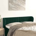 vidaXL Tête de lit avec oreilles Vert foncé 147x23x78/88 cm Velours