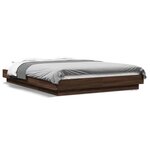 vidaXL Cadre de lit avec lumières LED chêne marron 120x200 cm