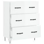 vidaXL Buffet Blanc brillant 69 5x34x90 cm Bois d'ingénierie