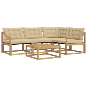 vidaXL Ensemble de canapés d'extérieur 5 pc Blanc et Beige