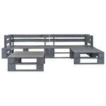 vidaXL Salon palette de jardin 4 Pièces avec coussins sable bois