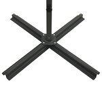 vidaXL Parasol de jardin en porte-à-faux et mât et lumières LED noir