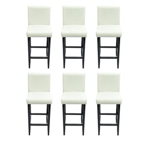 vidaXL Tabourets de bar lot de 6 blanc similicuir
