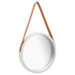 vidaXL Miroir mural avec sangle 40 cm Argenté