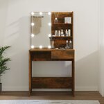 vidaXL Coiffeuse avec LED Chêne marron 74 5x40x141 cm