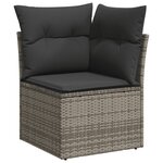 vidaXL Salon de jardin avec coussins 12 Pièces gris résine tressée