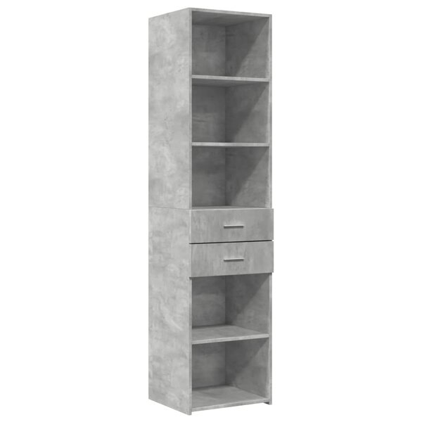 vidaXL Buffet haut gris béton 45x42 5x185 cm bois d'ingénierie