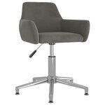 vidaXL Chaise pivotante de salle à manger Gris foncé Velours