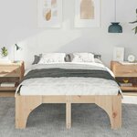 vidaXL Cadre de lit surélevé avec stockage Marron Bois massif en pin