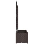 vidaXL Bac à fleurs avec Treillis 3 Pièces Marron 120 x 40 x 143 cm PP