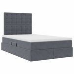 vidaXL Lit avec rangement et LED Gris foncé 120 x 200 cm Velours