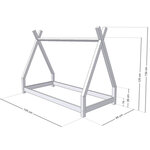 Lit Tipi enfant bois massif naturel 90 x 160 cm