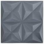 vidaXL Panneaux muraux 3D 48 Pièces 50x50 cm gris origami 12 m²