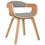 vidaXL Chaises à manger lot de 2 taupe bois courbé et tissu