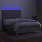 vidaXL Sommier à lattes de lit et matelas et LED Gris clair 140x200 cm