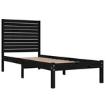 vidaXL Cadre de lit Noir Bois massif 90x190 cm Simple