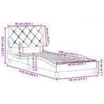 vidaXL Cadre de lit sans matelas gris foncé 90x200 cm tissu
