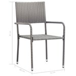 Vidaxl ensemble de salle à manger de jardin 5 pièces gris