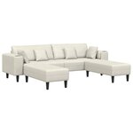 vidaXL Canapé en velours avec coussin 3 Pièces Crème 208 cm Velours