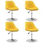 vidaXL Chaises pivotantes à manger lot de 4 jaune moutarde velours