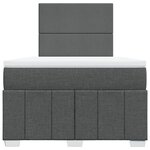 vidaXL Sommier à lattes de lit avec matelas Gris foncé 120x200cm Tissu