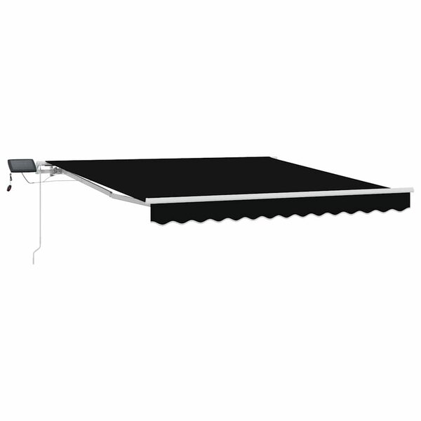 vidaXL Auvent Rétractable Noir 300 x 250 cm Tissu et acier