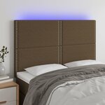 vidaXL Tête de lit à LED Marron foncé 144x5x118/128 cm Tissu