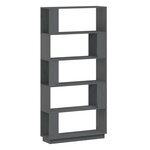 vidaXL Bibliothèque/Séparateur de pièce Gris 80x25x163 5 cm Pin massif