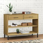 vidaXL Armoire console avec pieds en métal Marron Bois pin massif OSLO