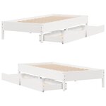 vidaXL Cadre de lit sans matelas blanc 90x200 cm bois de pin massif