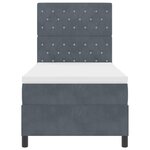 Lit Box Spring vidaXL avec Matelas Gris Foncé 90x200 cm Velours