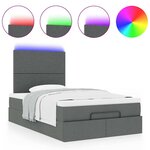 vidaXL Cadre de lit ottoman avec matelas gris foncé 120x200cm tissu