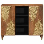 vidaXL Buffet avec porte Marron 90 x 33 x 75 cm Bois de mangue massif