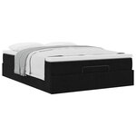 VidaXL Cadre de lit ottoman avec matelas noir 140x200 cm velours