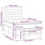 vidaXL Sommier à lattes de lit avec matelas noir 120x190 cm tissu