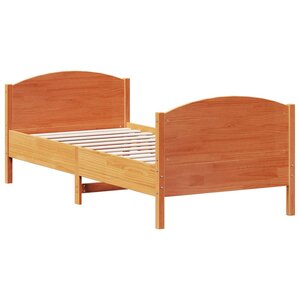 vidaXL Cadre de lit sans matelas cire marron 90x190 cm bois pin massif