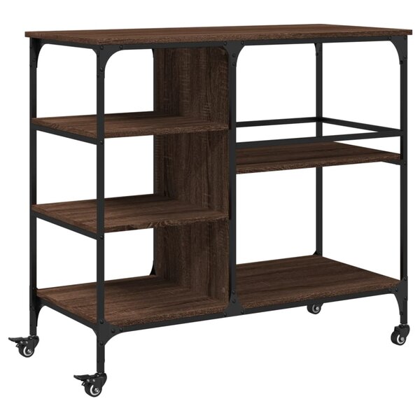 vidaXL Chariot de cuisine chêne marron 100x45x89 5cm bois d'ingénierie