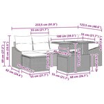 vidaXL Ensemble de canapé de jardin 7 Pièces Noir Poly rotin