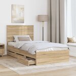 vidaXL Cadre de lit Chêne Sonoma 100 x 200 cm Bois Ingénierie