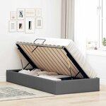 vidaXL Lit de Rangement avec matelas Gris foncé 203 x 100 cm tissu