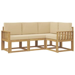 vidaXL Ensemble de canapés d'extérieur 4 pc Blanc et Beige