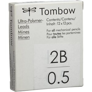 Etui de 12 Mines pour porte-mine pointe calibrée 0 5 mm dureté 2B x 12 TOMBOW