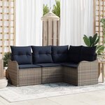 vidaXL Ensemble de canapé de jardin Gris polyrotin